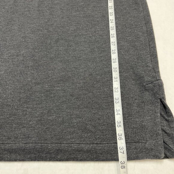 J Peterman Dress Womens L Gray Cotton Rayon Blend Midi Boxy Lagenlook Minimalist - Picture 5 of 7